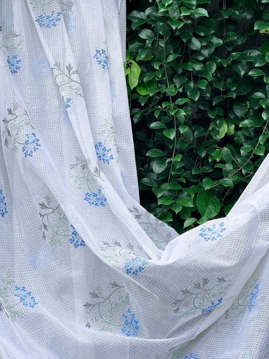 Embroidered Kota Fabric