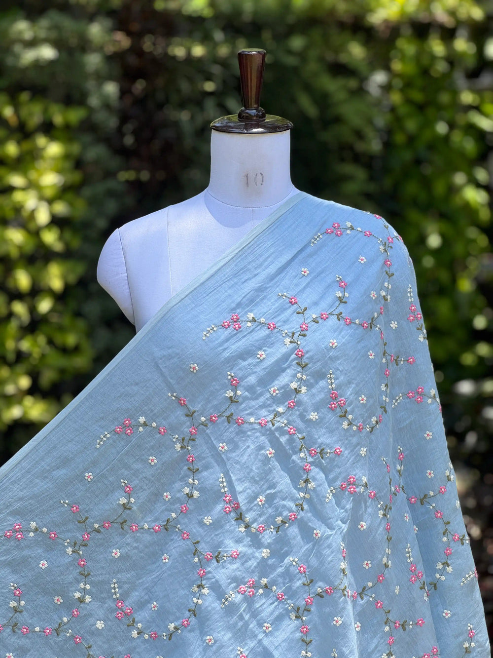 Embroidered 40gm Banarasi Chanderi Fabric