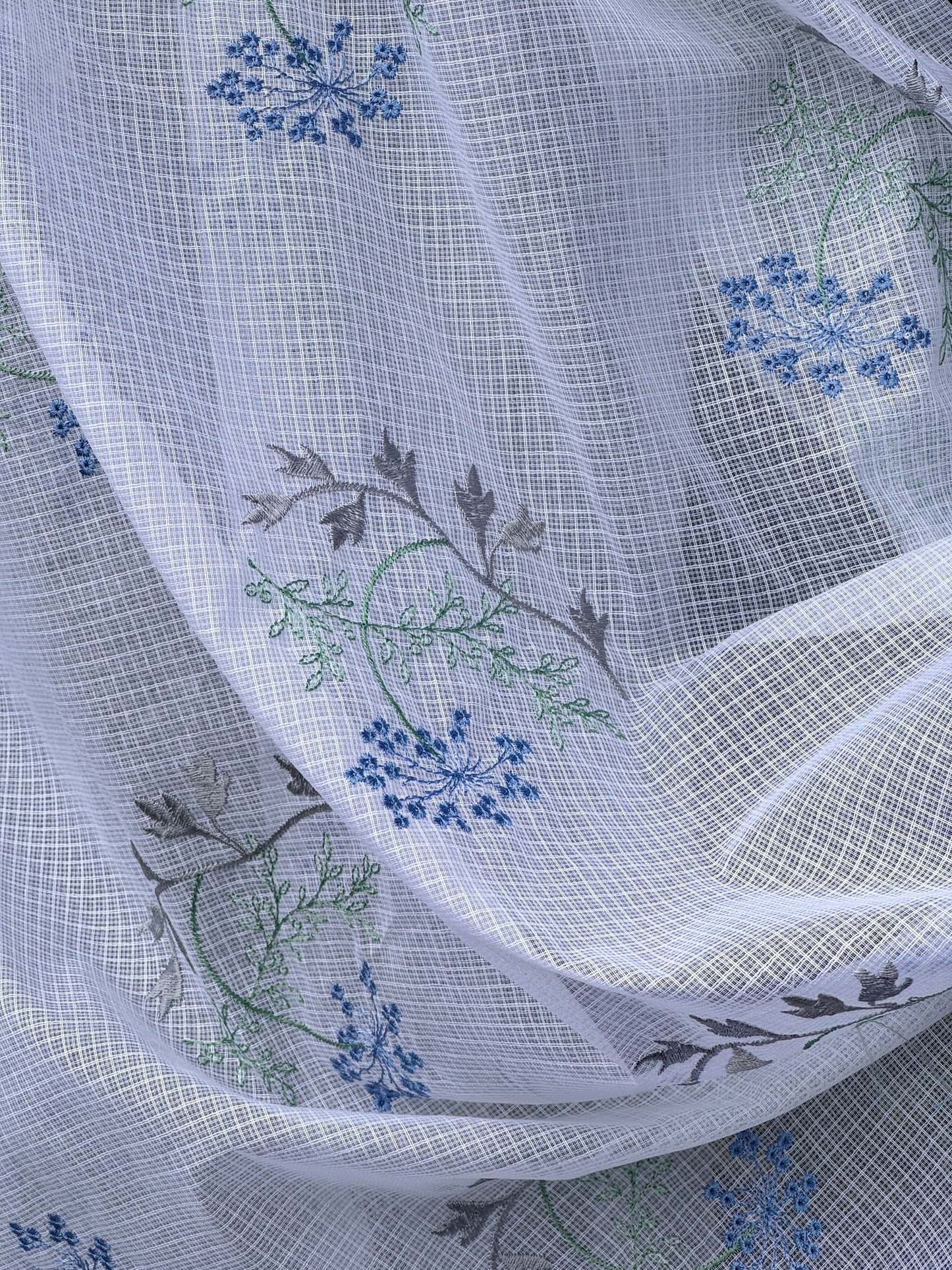 Embroidered Kota Fabric