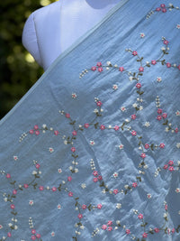 Embroidered 40gm Banarasi Chanderi Fabric