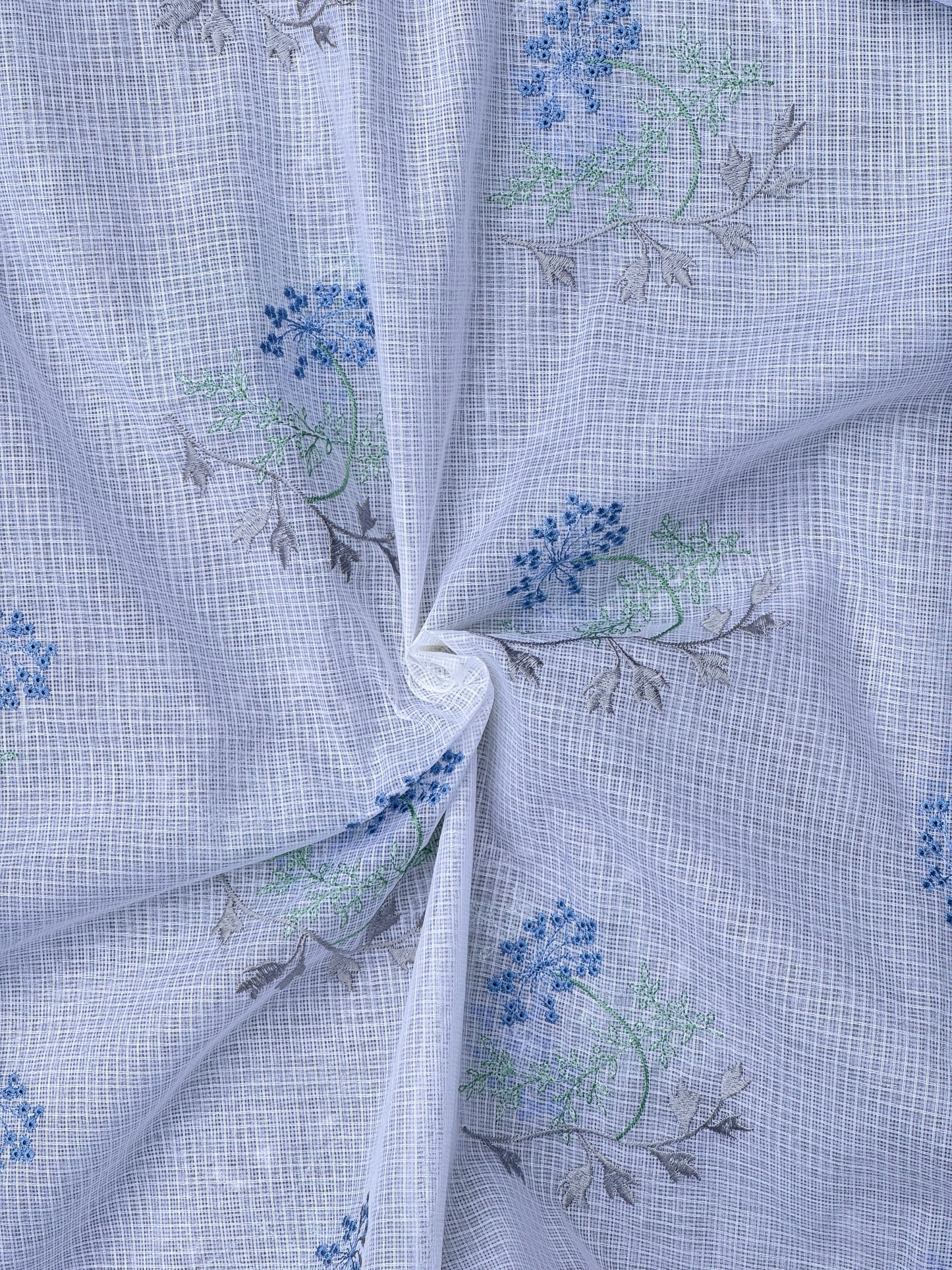 Embroidered Kota Fabric