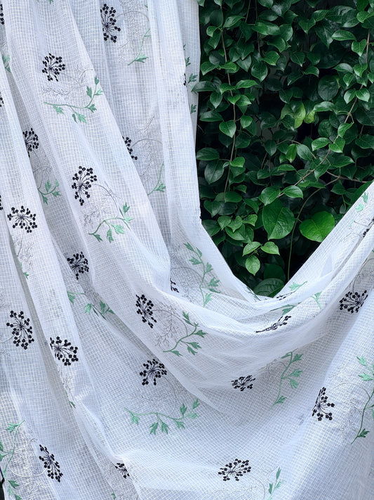 Embroidered Kota Fabric