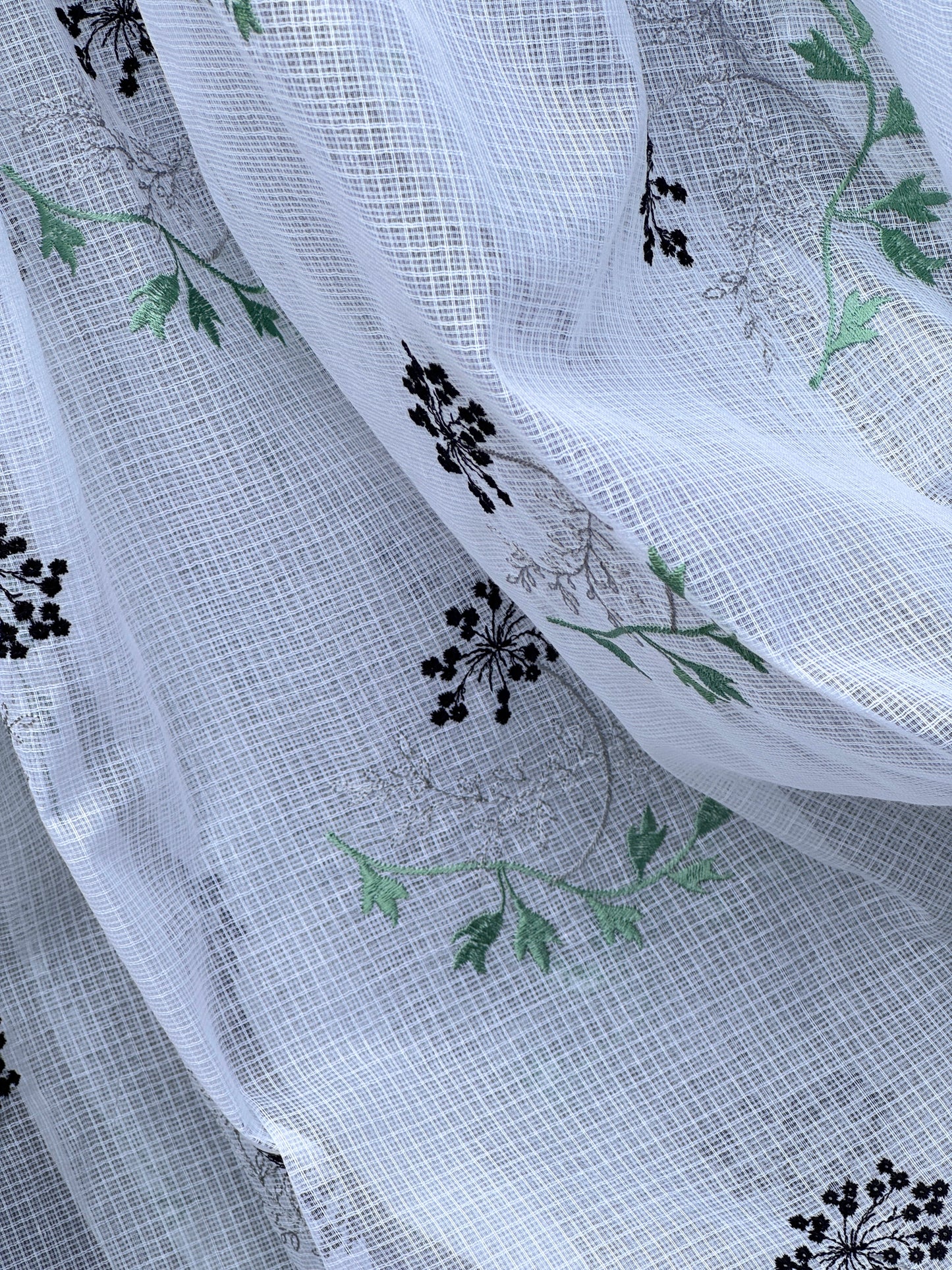 Embroidered Kota Fabric