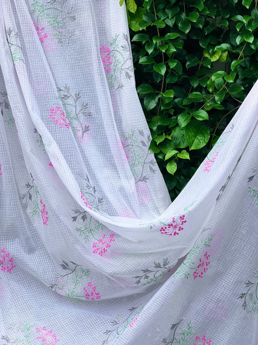 Embroidered Kota Fabric