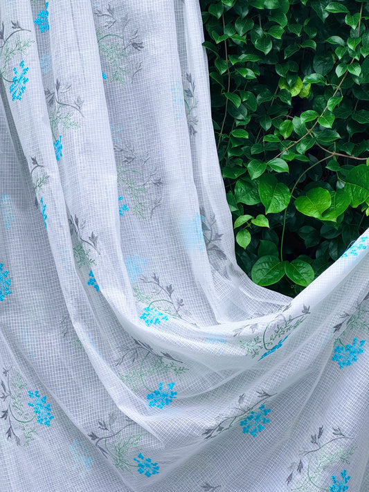 Embroidered Kota Fabric