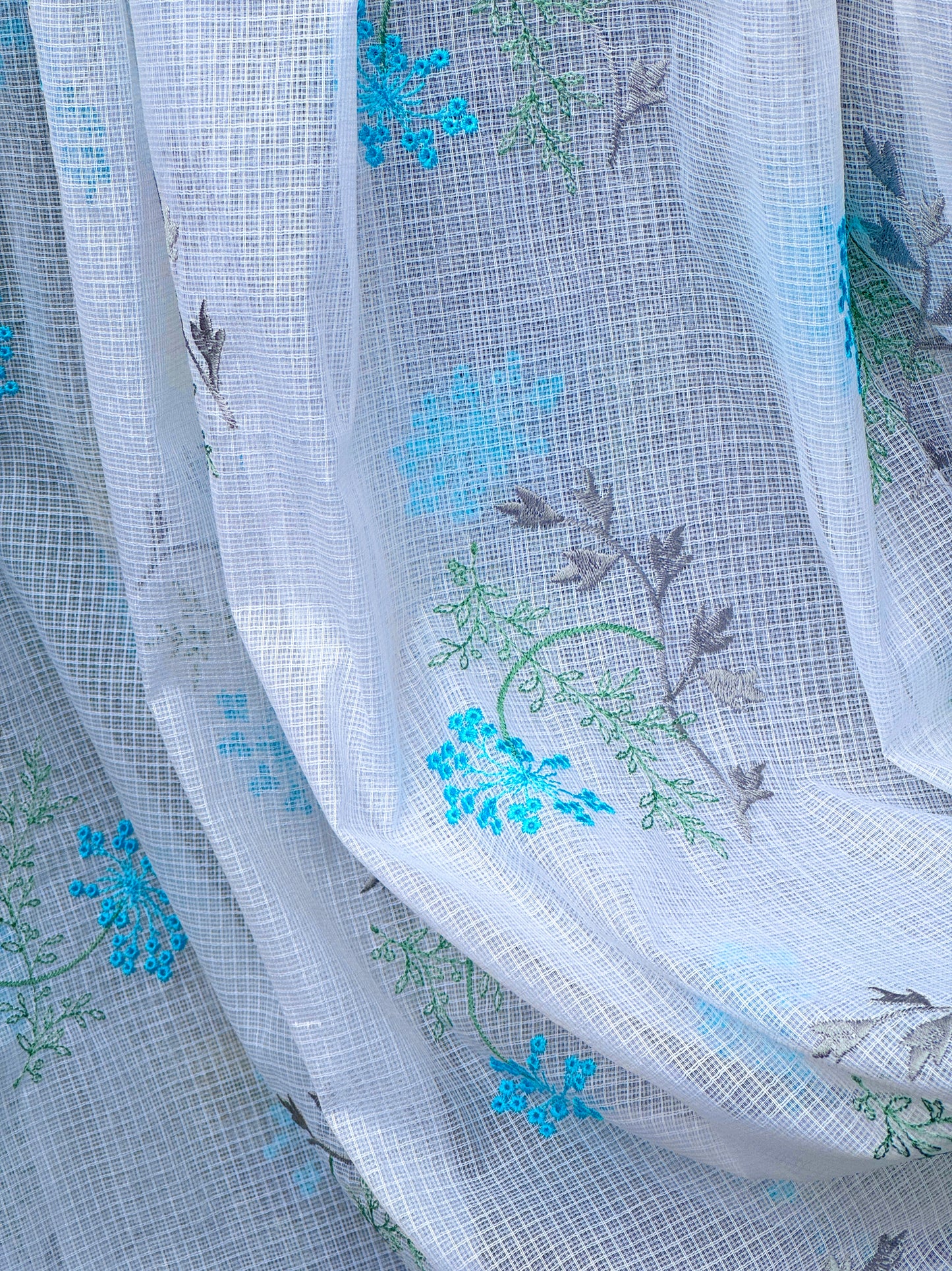 Embroidered Kota Fabric
