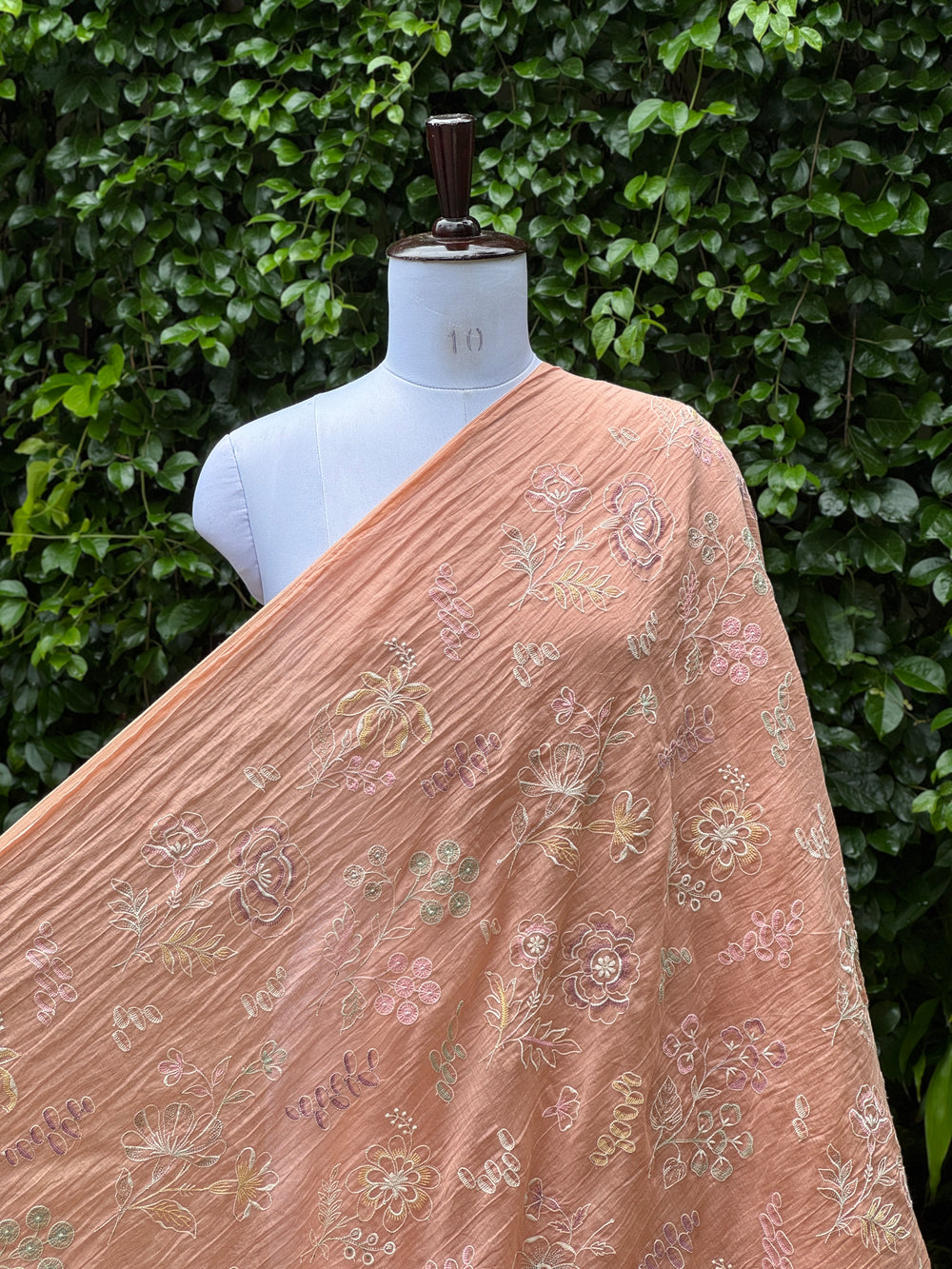 Embroidered 40 gm Banarasi Chanderi Fabric