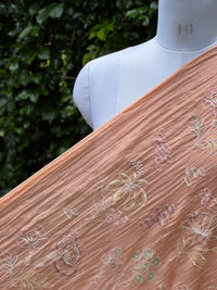 Embroidered 40 gm Banarasi Chanderi Fabric