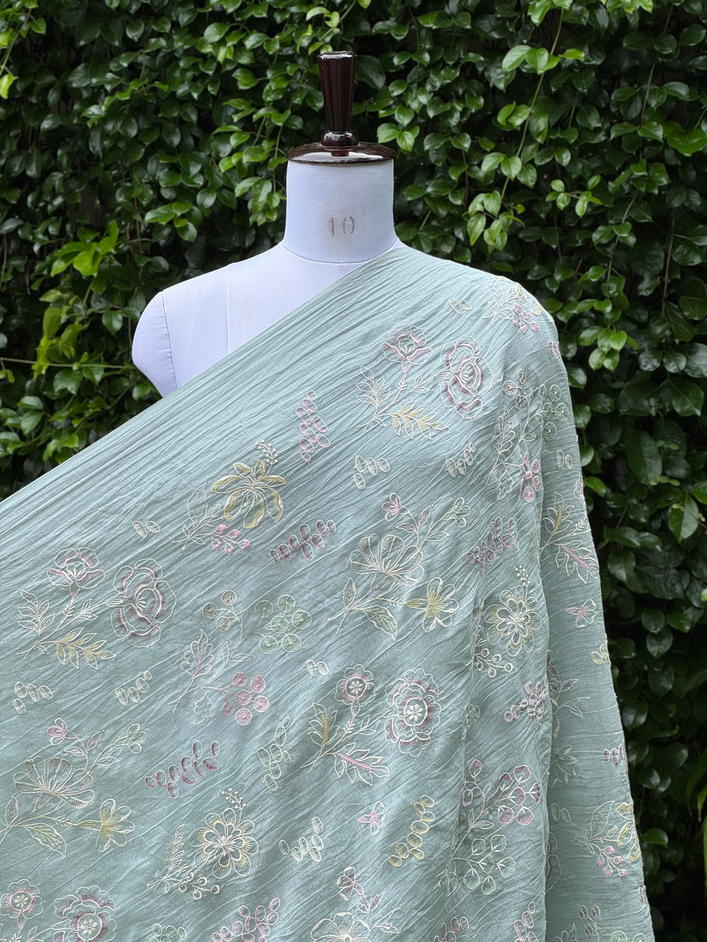 Embroidered 40 gm Banarasi Chanderi Fabric