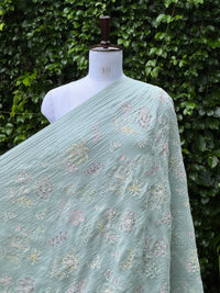 Embroidered 40 gm Banarasi Chanderi Fabric