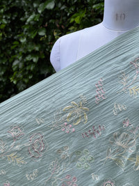 Embroidered 40 gm Banarasi Chanderi Fabric