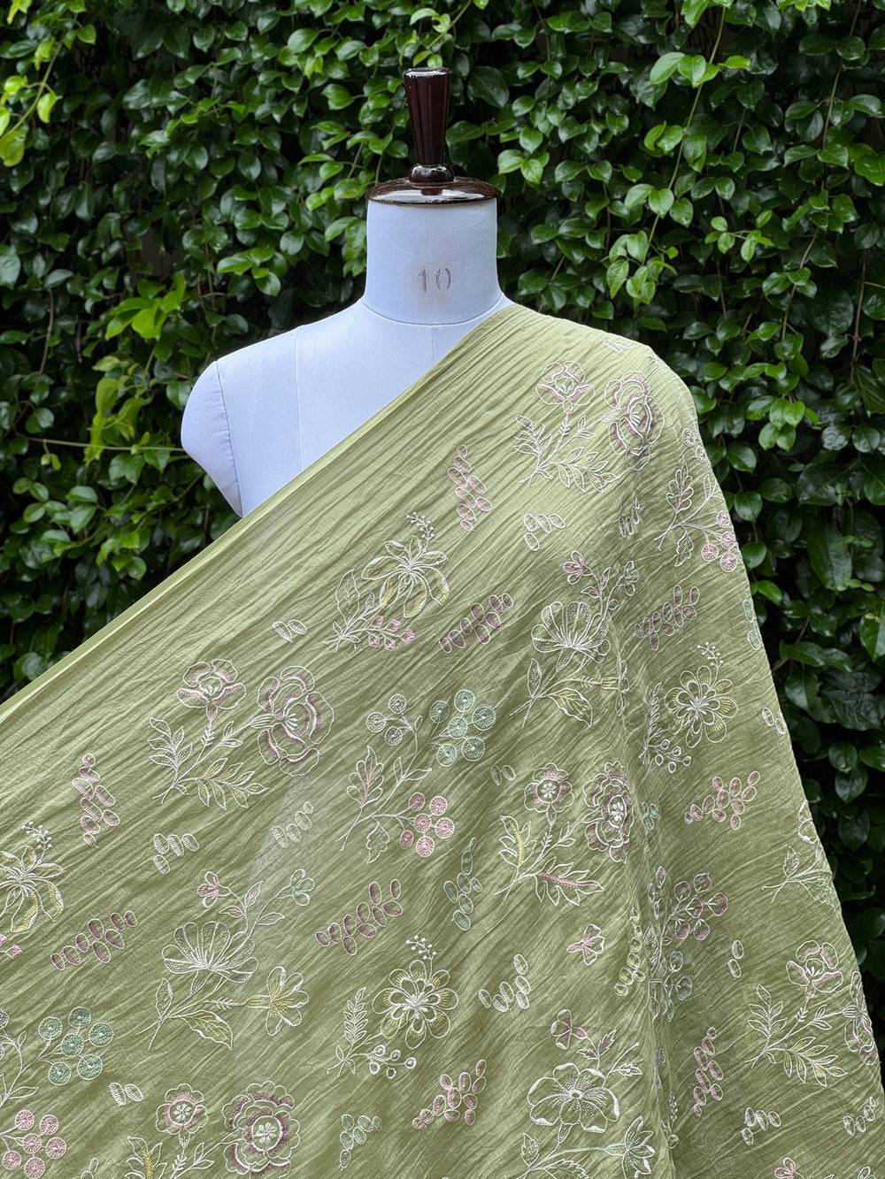 Embroidered 40 gm Banarasi Chanderi Fabric