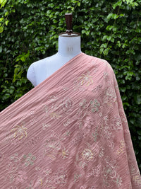 Embroidered 40 gm Banarasi Chanderi Fabric