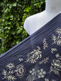 Embroidered 40 gm Banarasi Chanderi Fabric