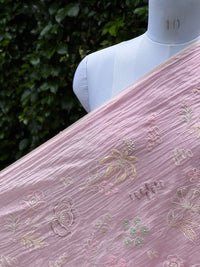 Embroidered 40 gm Banarasi Chanderi Fabric