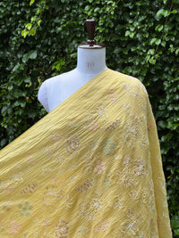 Embroidered 40 gm Banarasi Chanderi Fabric