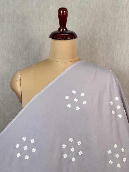 Embroidered Mul Chanderi fabric