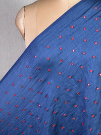 Mirror Embroidered 40 gm Banarasi Chanderi Fabric