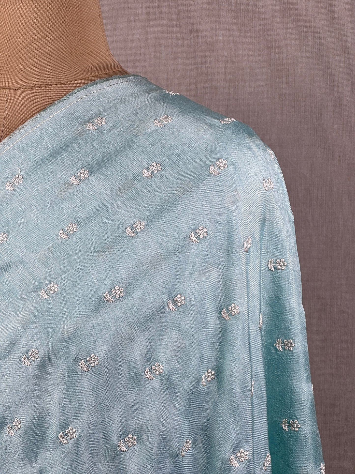 Embroidered Uppada Silk Fabric