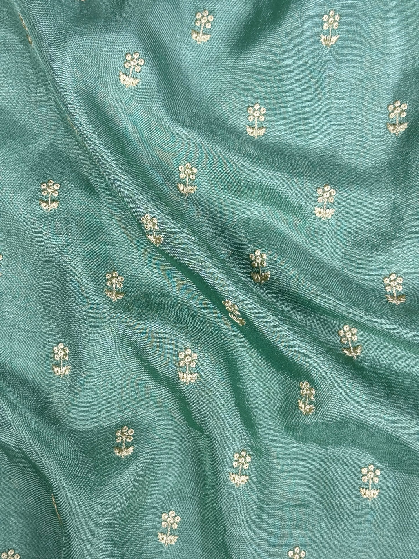 Embroidered Uppada Silk Fabric