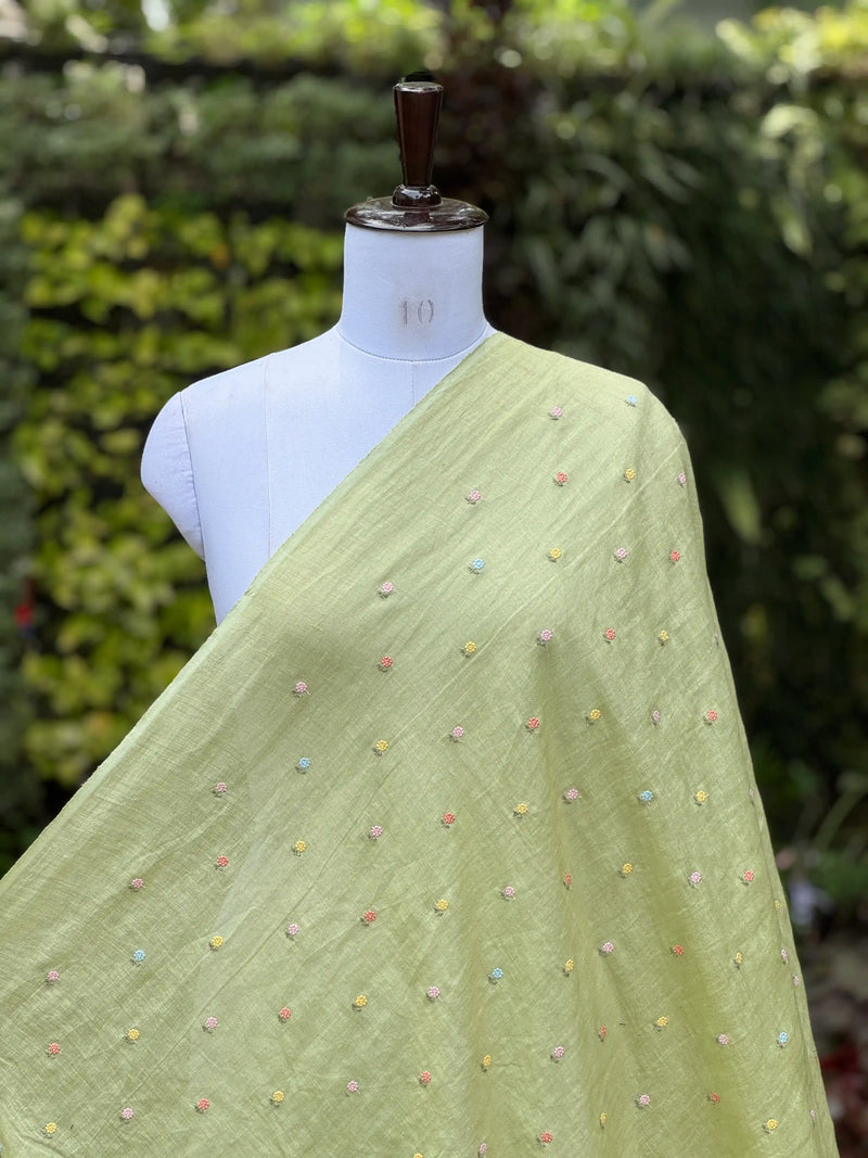 Embroidered  40 Lee Gauze Linen Fabric