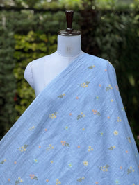 Embroidered  40 Lee Gauze Linen Fabric