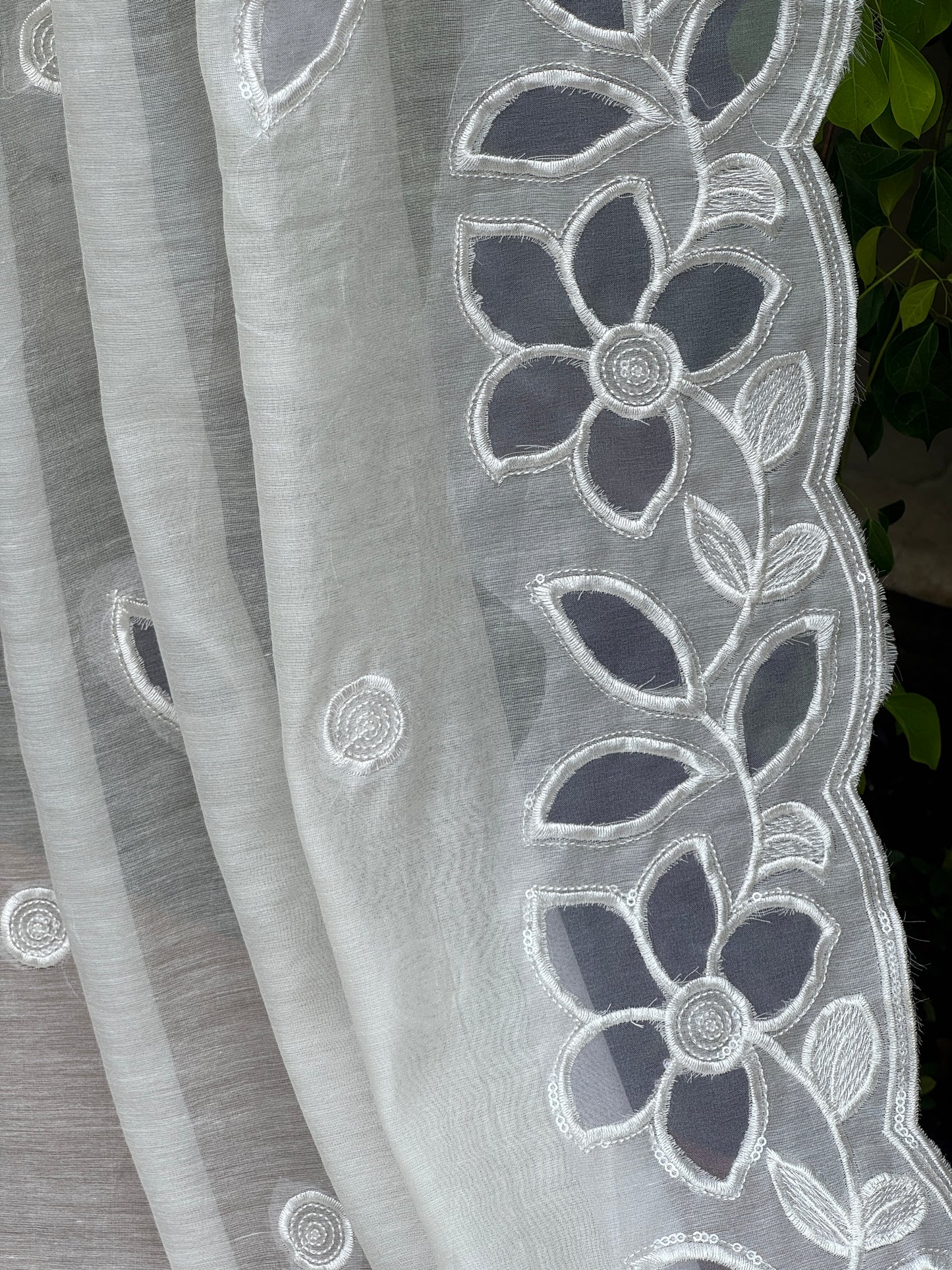 Applique  Embroidered Chanderi Dupatta