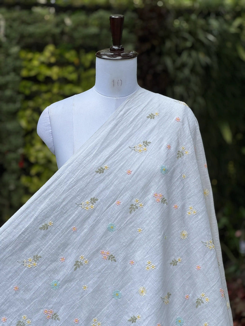 Embroidered  40 Lee Gauze Linen Fabric