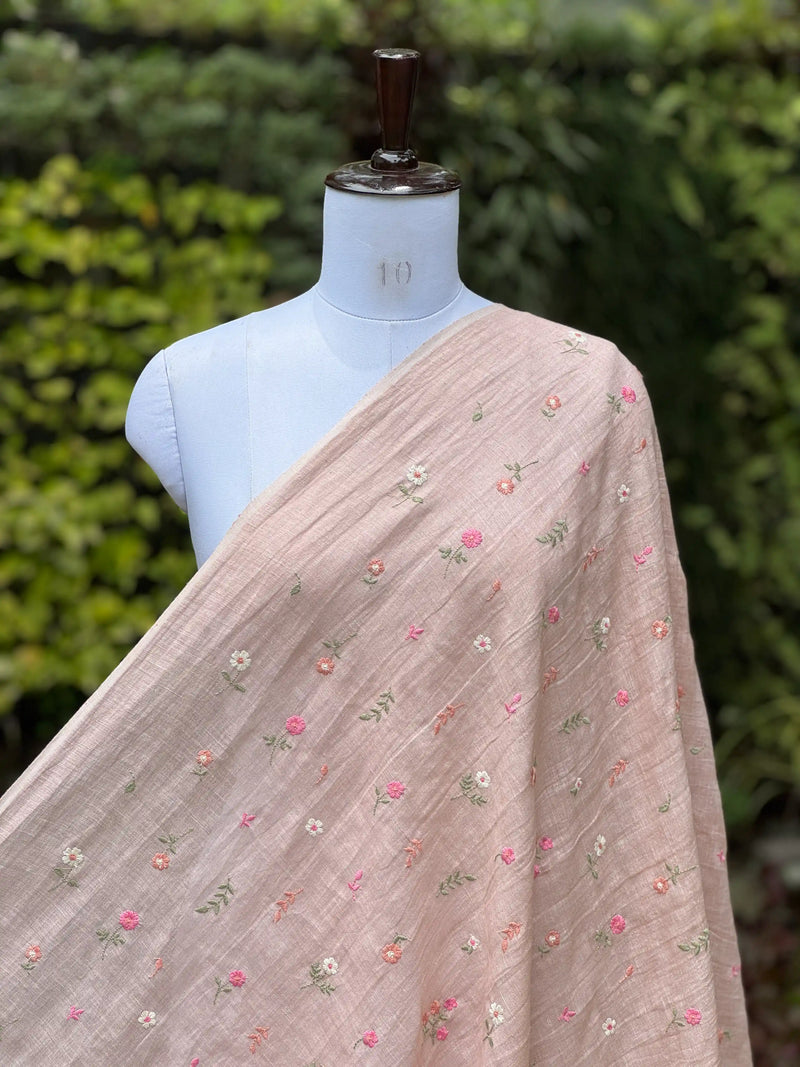 Embroidered  40 Lee Gauze Linen Fabric