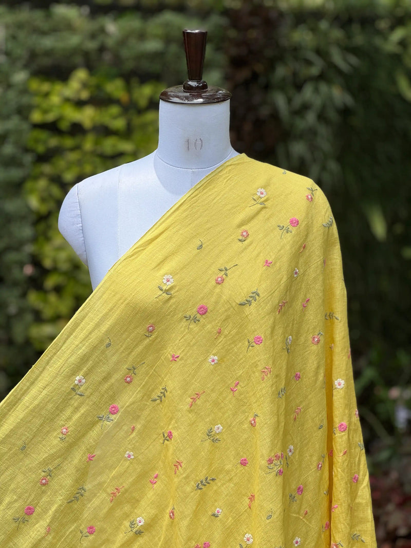 Embroidered  40 Lee Gauze Linen Fabric