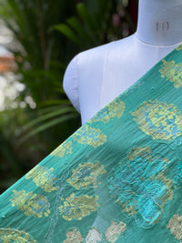 Position Printed & Embroidered Viscose Chanderi Fabrics