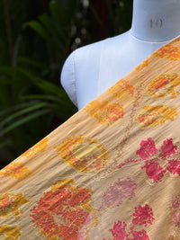 Position Printed & Embroidered Viscose Chanderi Fabrics