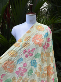 Position Printed & Embroidered Viscose Chanderi Fabrics