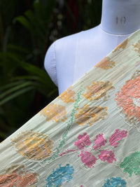 Position Printed & Embroidered Viscose Chanderi Fabrics