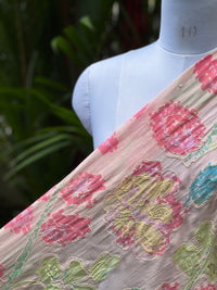 Position Printed & Embroidered Viscose Chanderi Fabrics