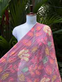 Position Printed & Embroidered Viscose Chanderi Fabrics