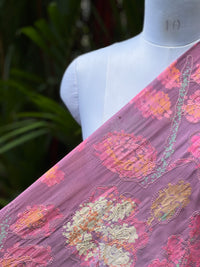 Position Printed & Embroidered Viscose Chanderi Fabrics