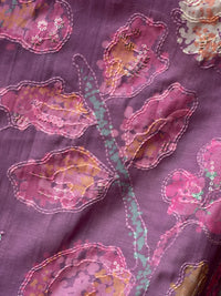 Position Printed & Embroidered Viscose Chanderi Fabrics