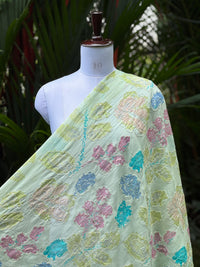 Position Printed & Embroidered Viscose Chanderi Fabrics