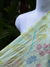 Position Printed & Embroidered Viscose Chanderi Fabrics
