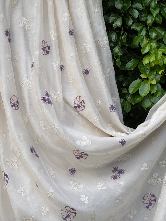 Embroidered 40 gm Banrasi Chanderi Fabric