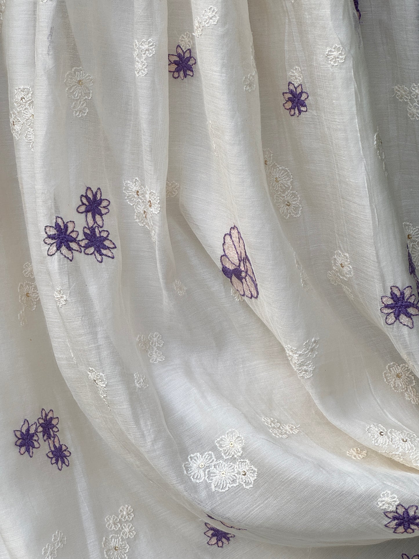Embroidered 40 gm Banrasi Chanderi Fabric