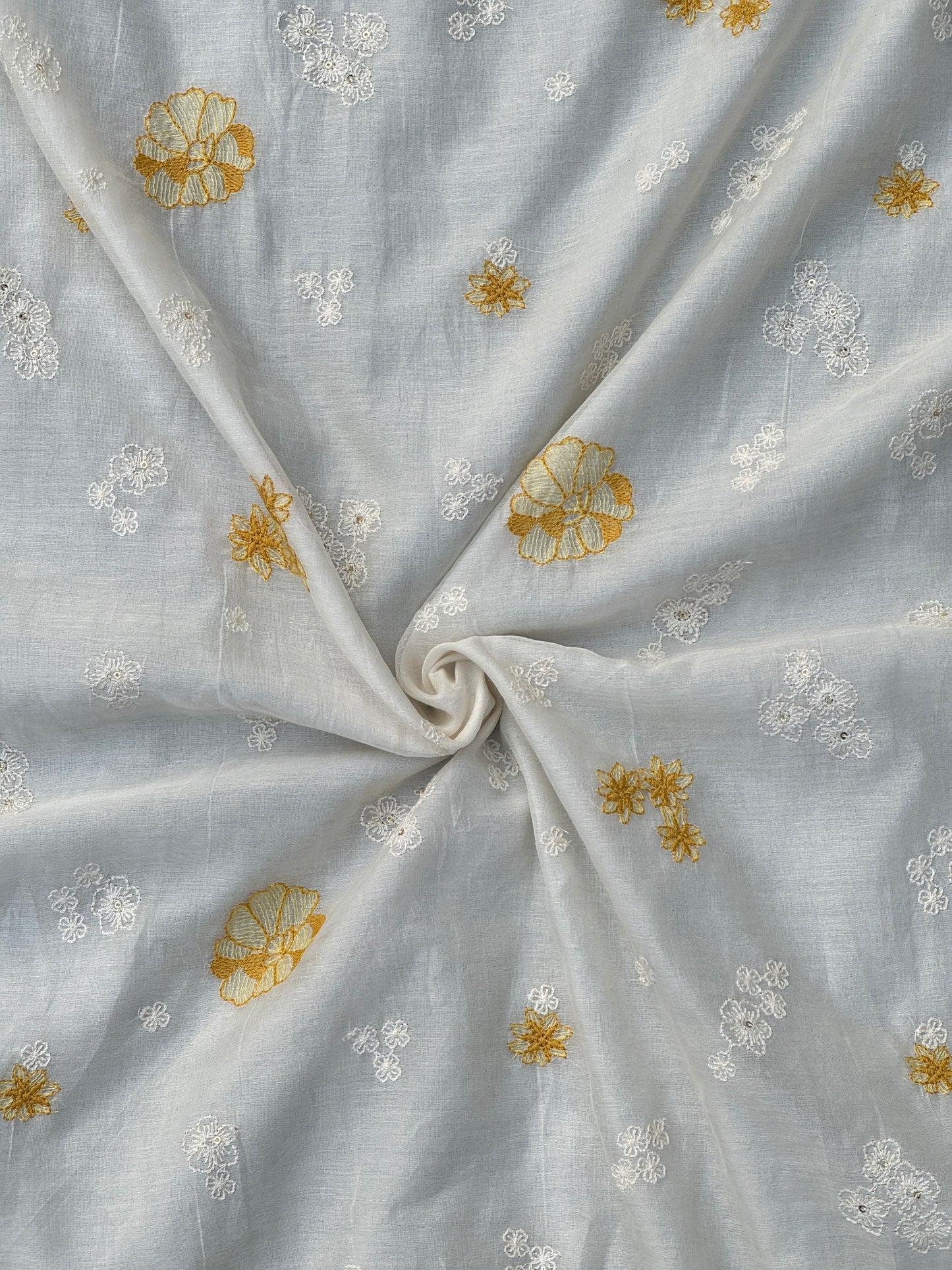Embroidered 40 gm Banrasi Chanderi Fabric