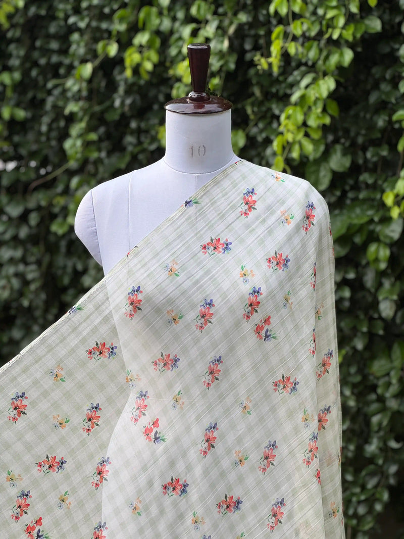 Digital Printed Mul Chanderi Fabric
