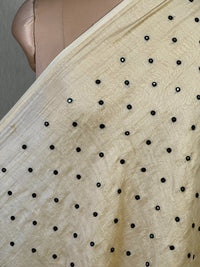 Mirror Embroidered 40 gm Banarasi Chanderi Fabric