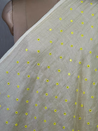 Mirror Embroidered 40 gm Banarasi Chanderi Fabric