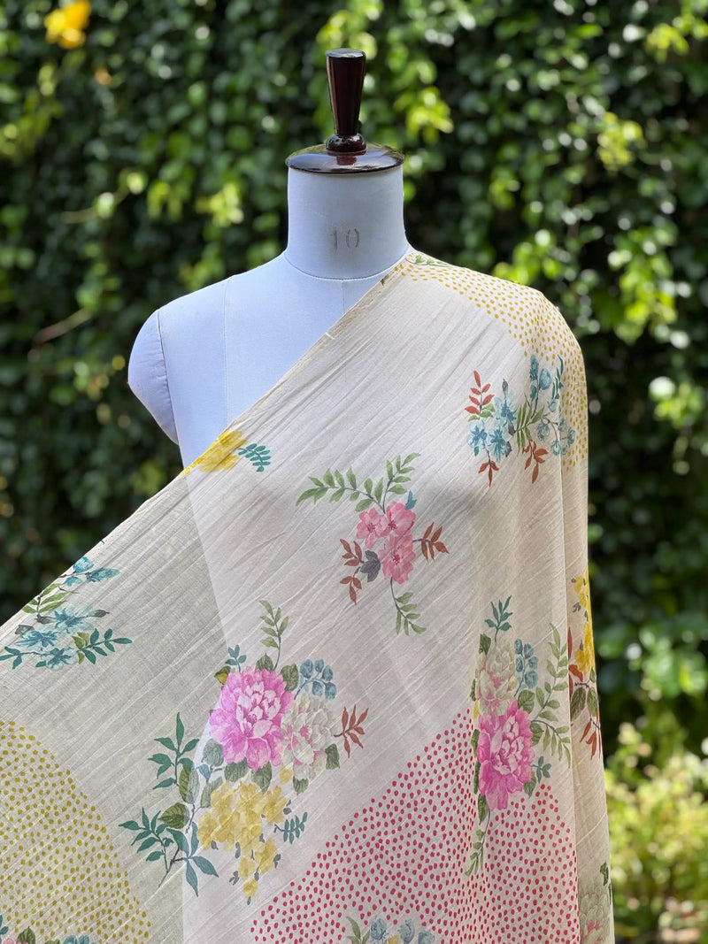Digital Printed Mul Chanderi Fabric