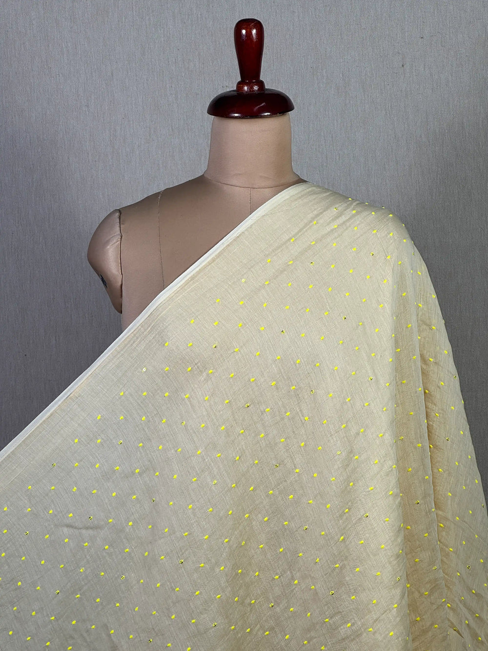 Mirror Embroidered 40 gm Banarasi Chanderi Fabric