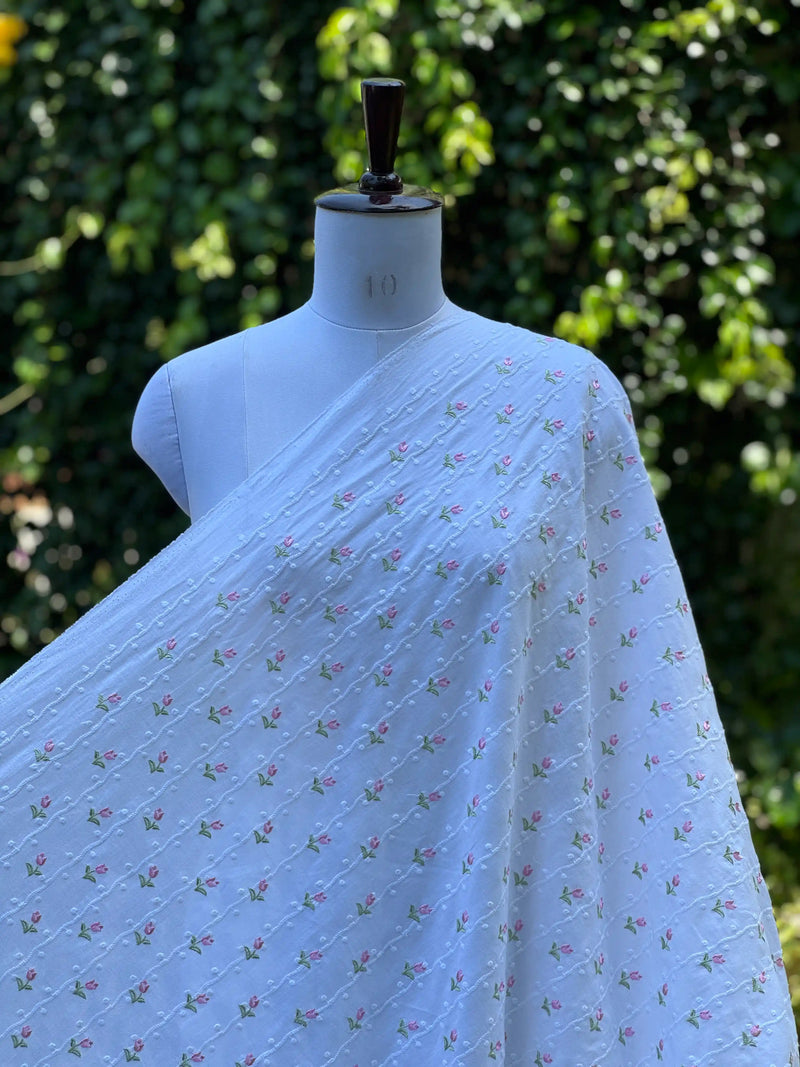 Embroidered  Mul Cotton Fabric