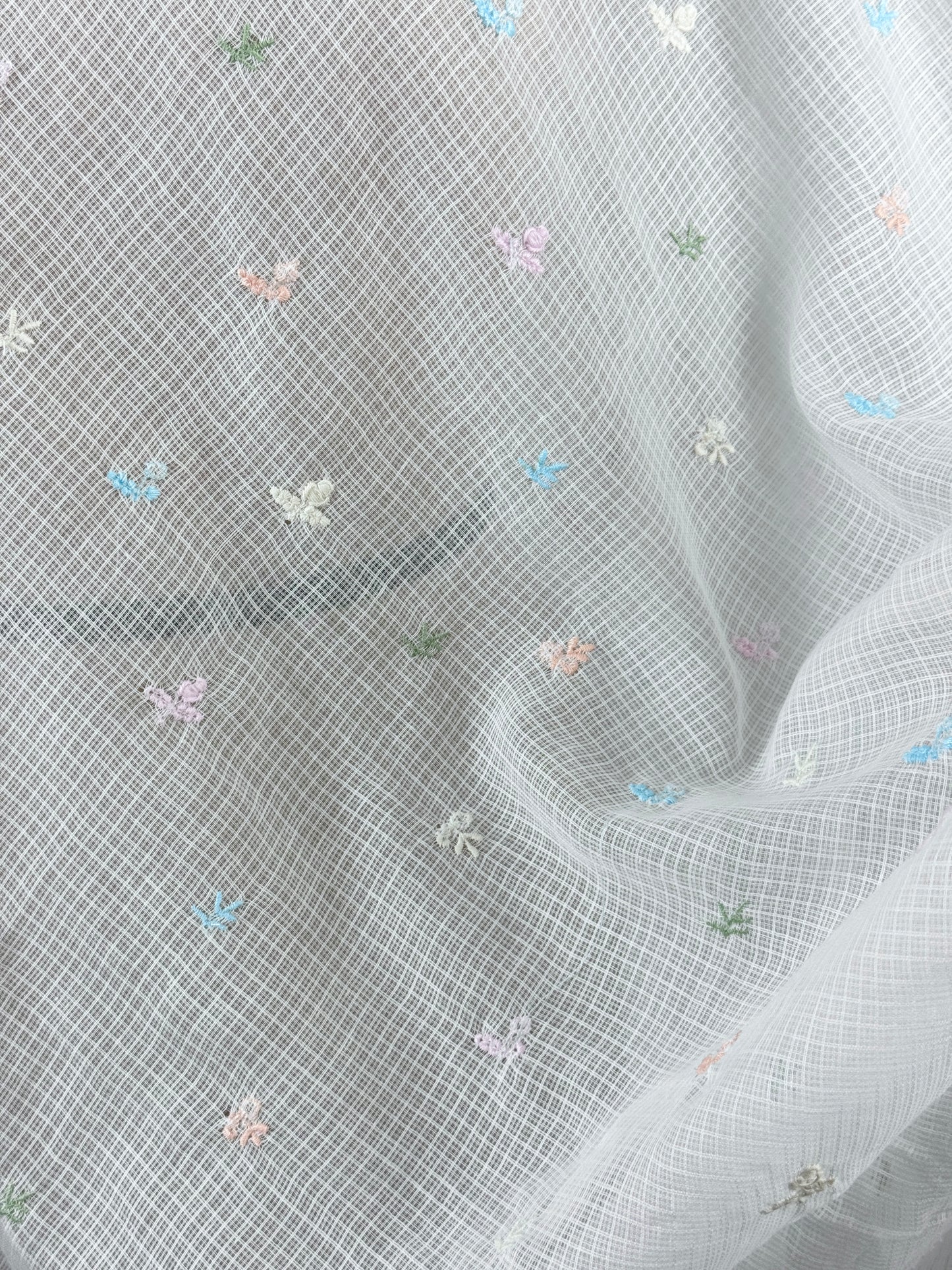 Embroidered Kota Fabric